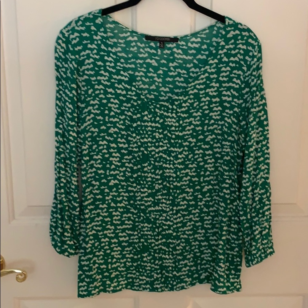 Stitch fix 19 Cooper green and white blouse